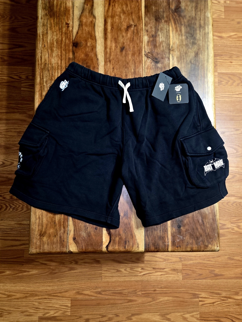 Darc Sport/Batman Cornell Black Cargo Sweat Shorts. Size Medium OS.